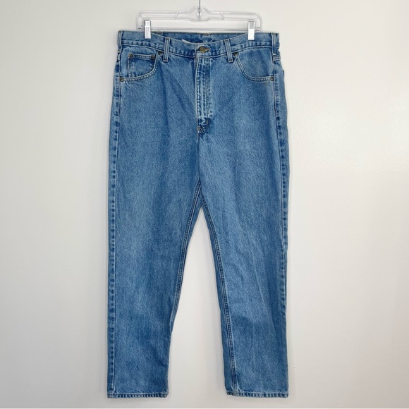 Carhartt Mens Traditional Fit Straight Leg Medium Wash Denim Jeans Size 38x32